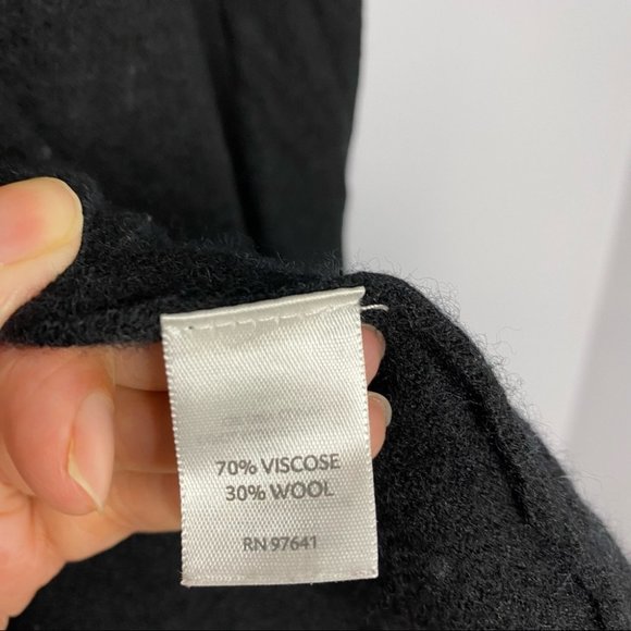 J.Jill Waterfall Open Wool Blend Black Cardigan - Picture 6 of 7